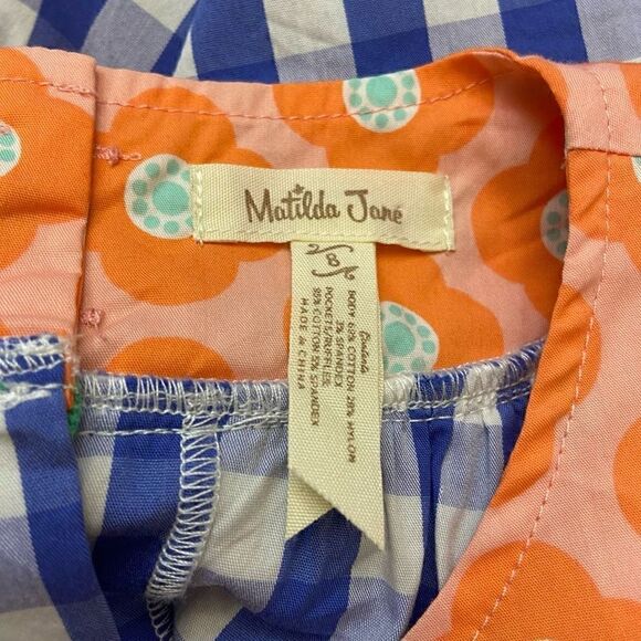 Matilda Jane Picnic Pie Tunic Size 8 Gingham Floral Polka Dots - Picture 3 of 4